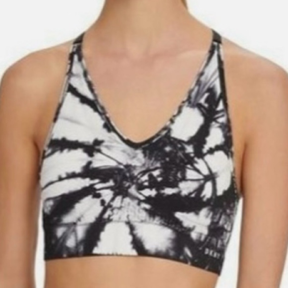 DKNY Womens Seamless Tie Dye Racerback Sports Bra